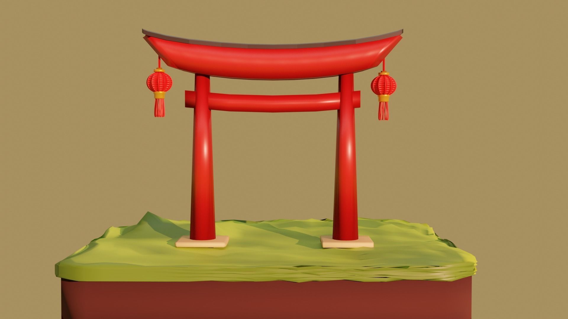 Pagoda  Japanese Temple Low-poly 3D model_11