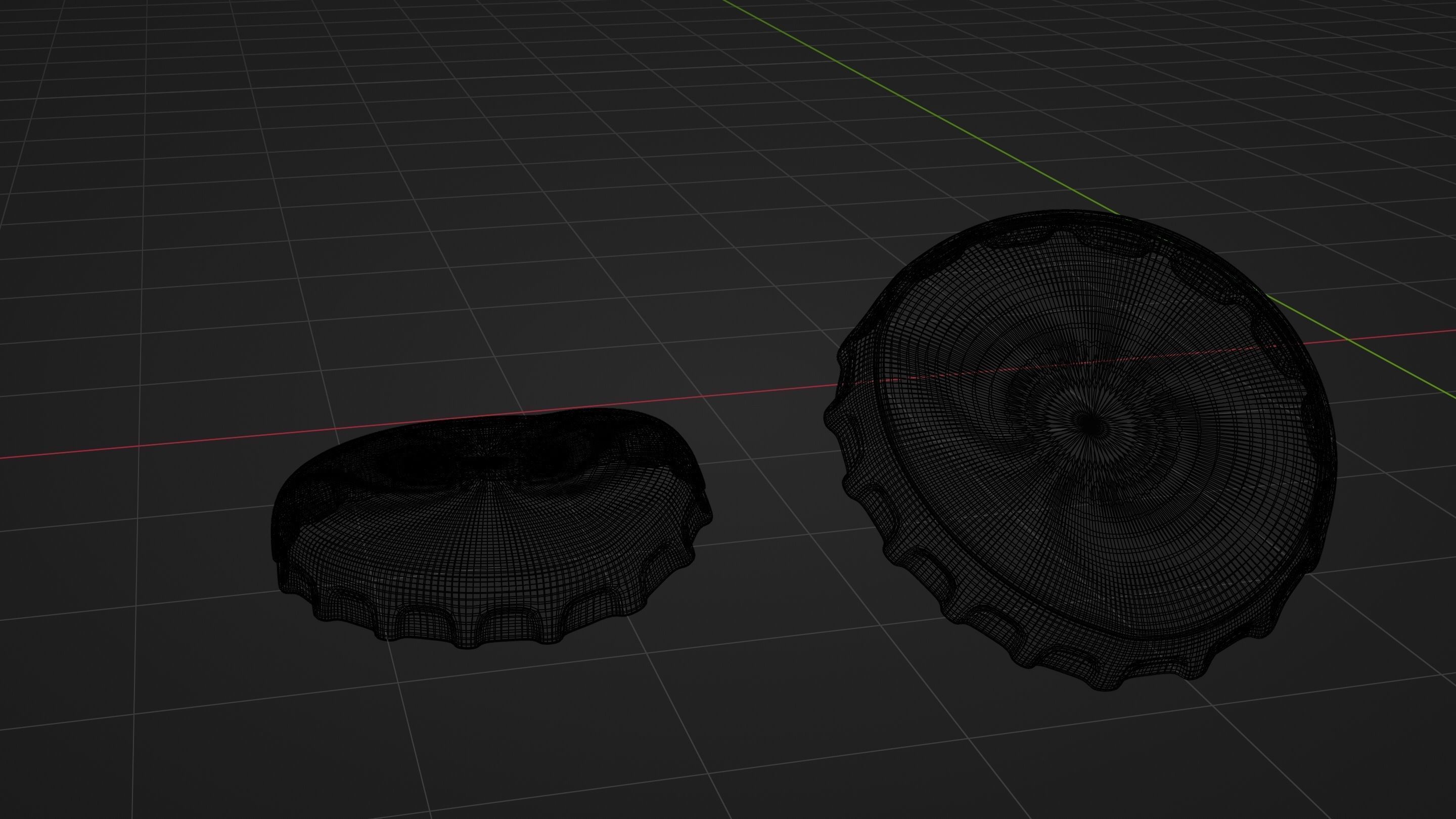 Beer-soda bottle with caps and liquid 3D model_5