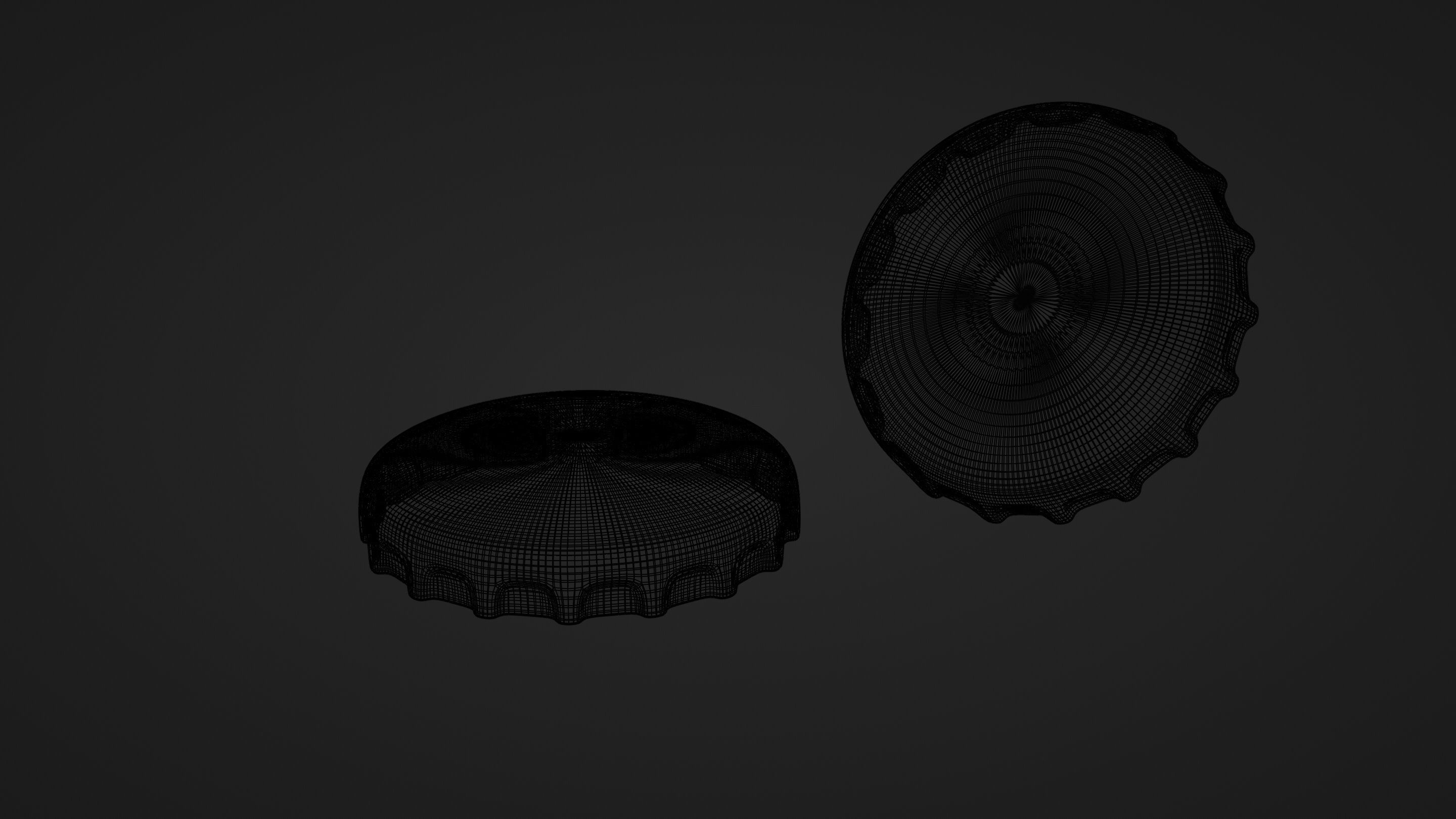 Beer-soda bottle with caps and liquid 3D model_7