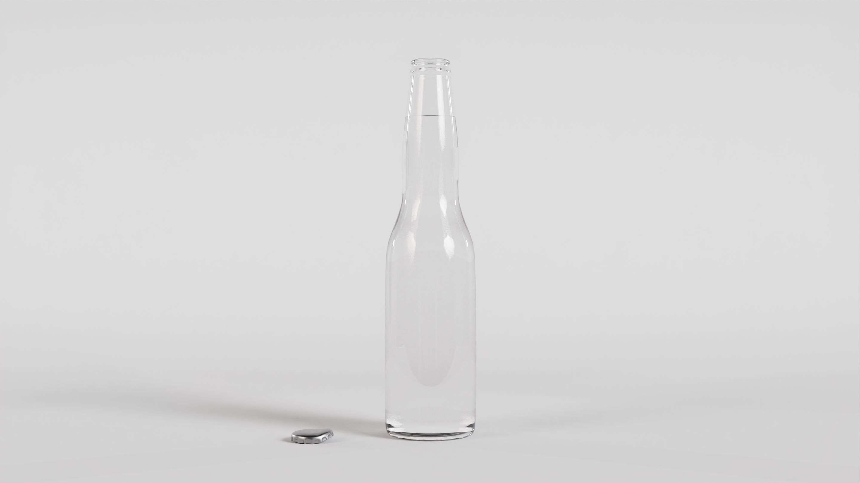 Beer-soda bottle with caps and liquid 3D model_2