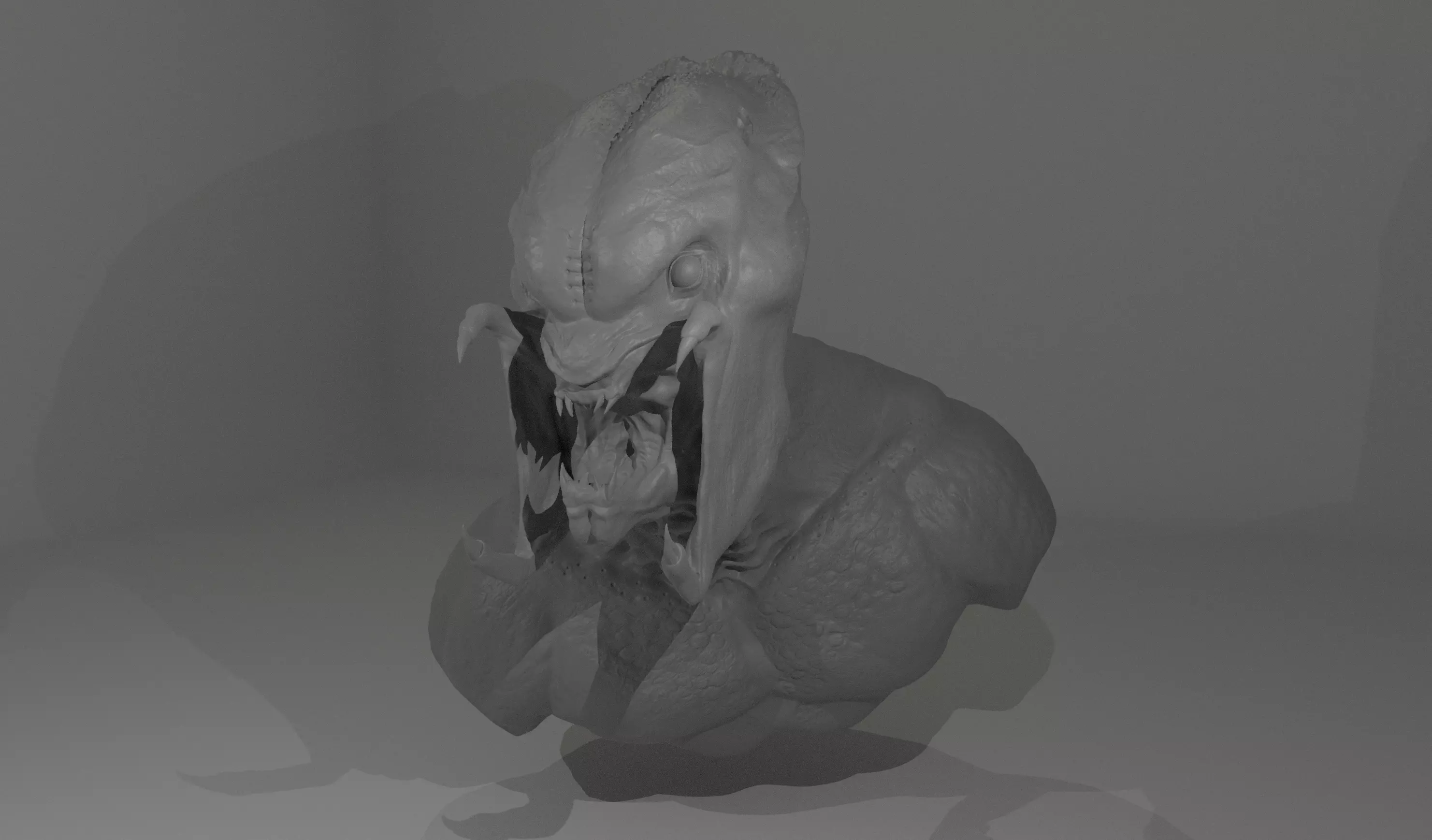 Feral Predator Life Size High Detail Bust 3D print model_0