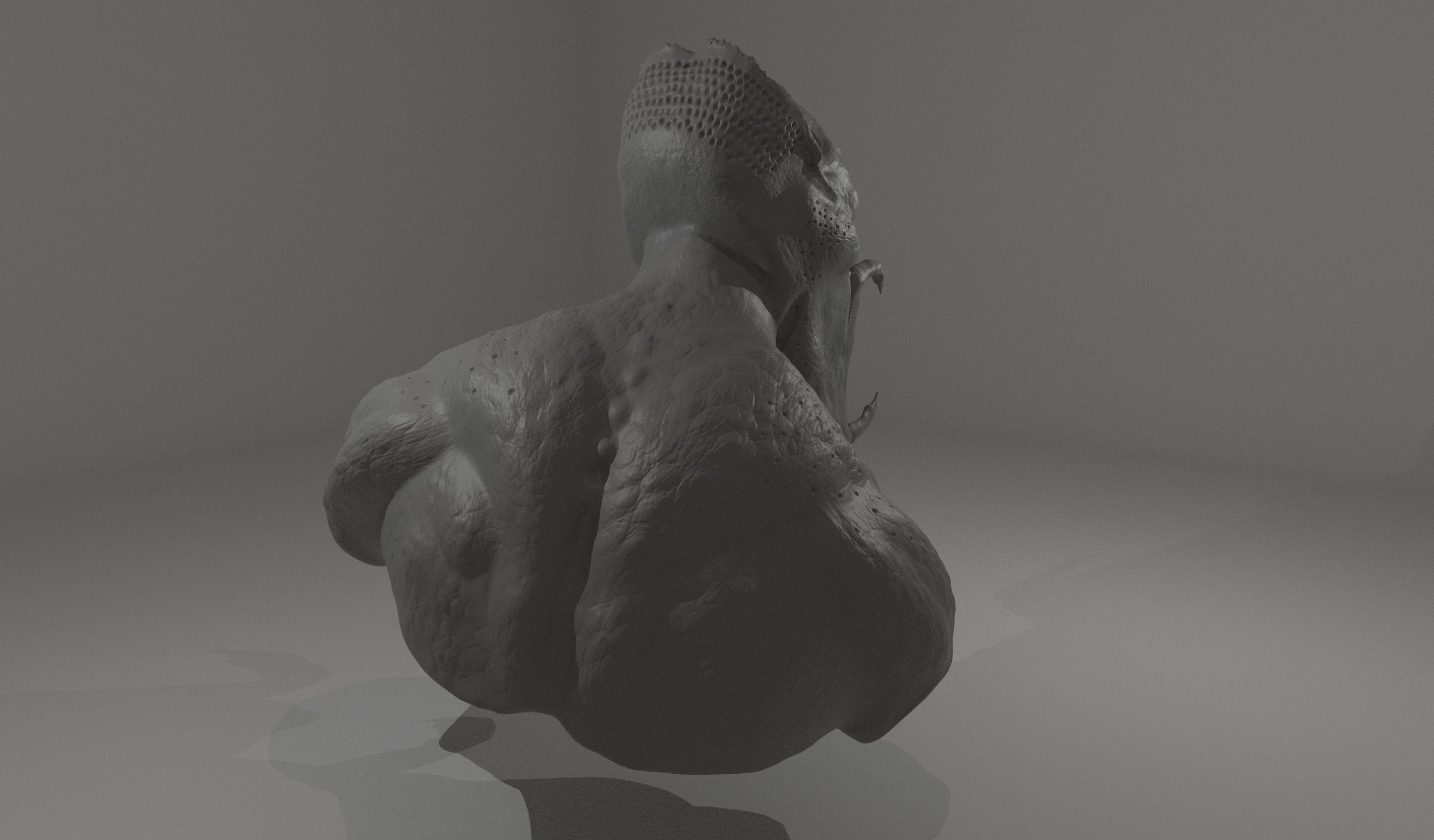 Feral Predator Life Size High Detail Bust 3D print model_7