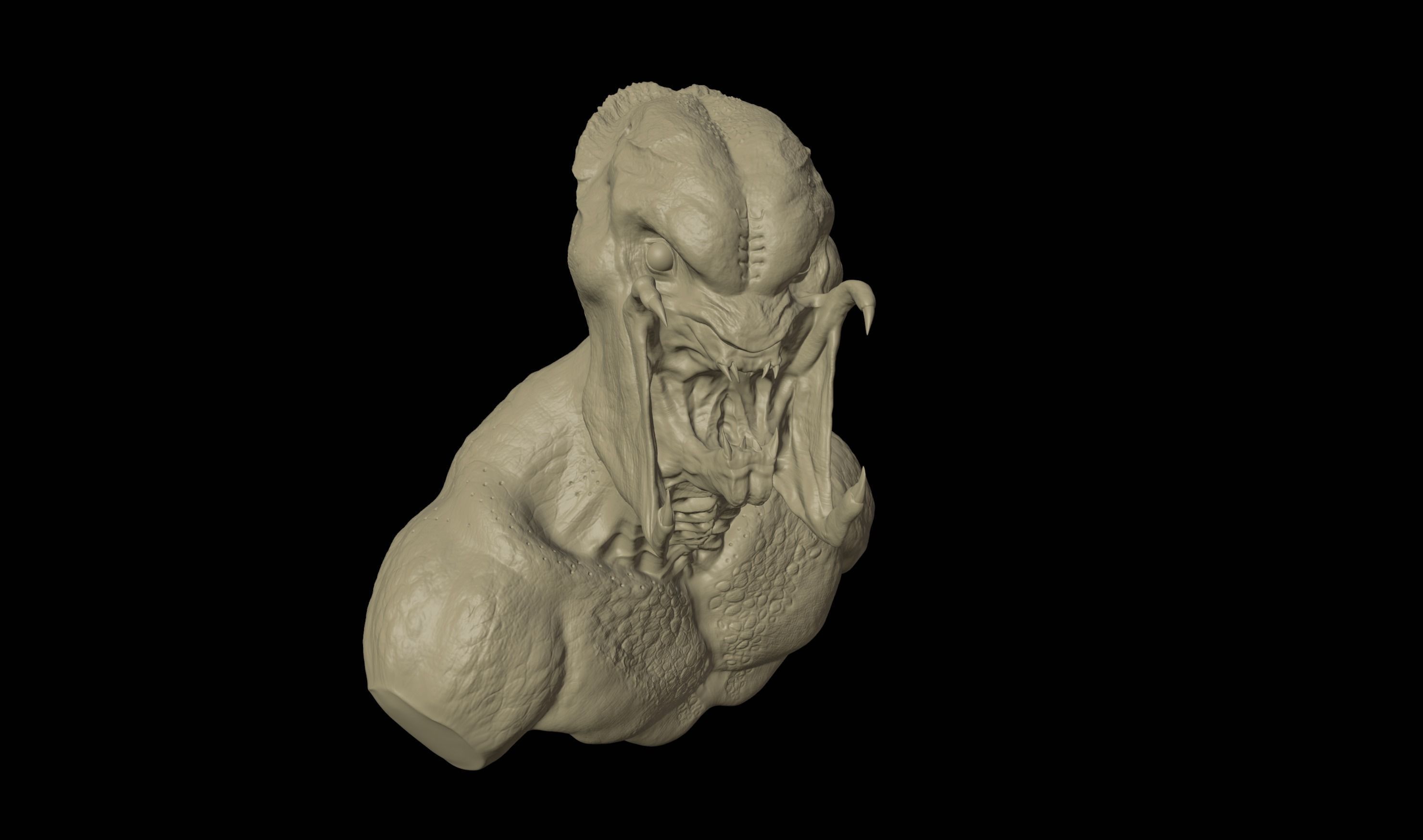 Feral Predator Life Size High Detail Bust 3D print model_8