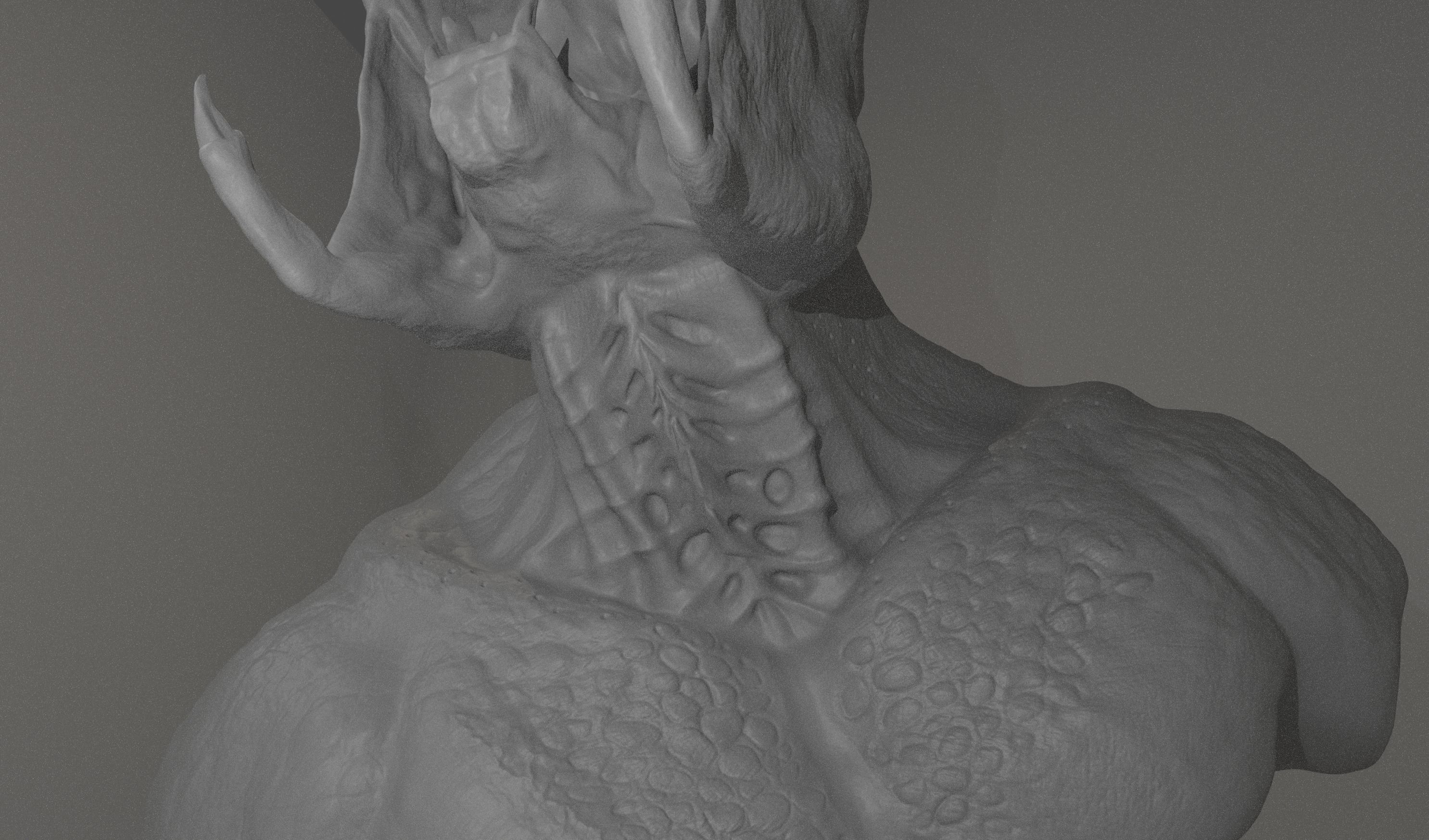 Feral Predator Life Size High Detail Bust 3D print model_5