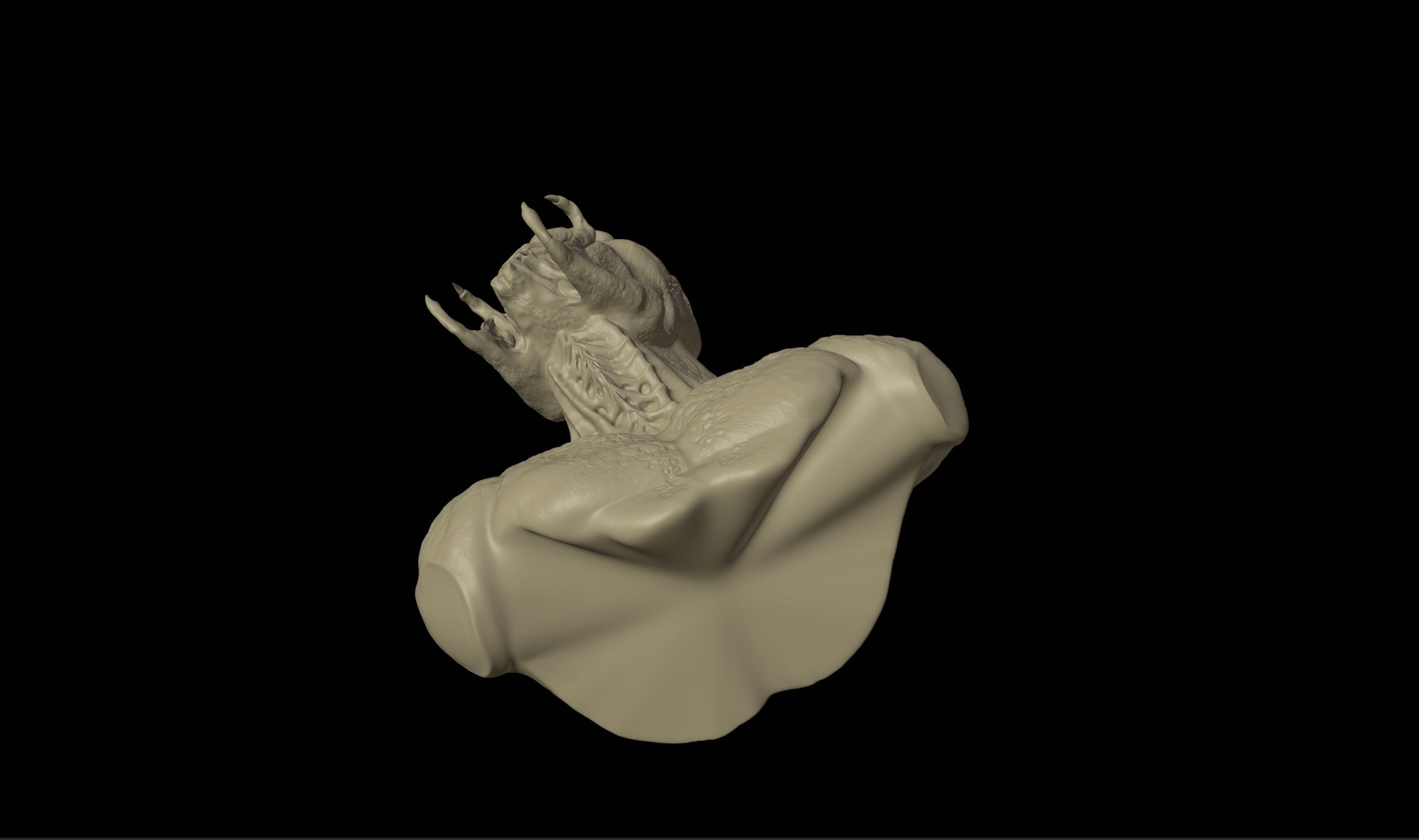 Feral Predator Life Size High Detail Bust 3D print model_9