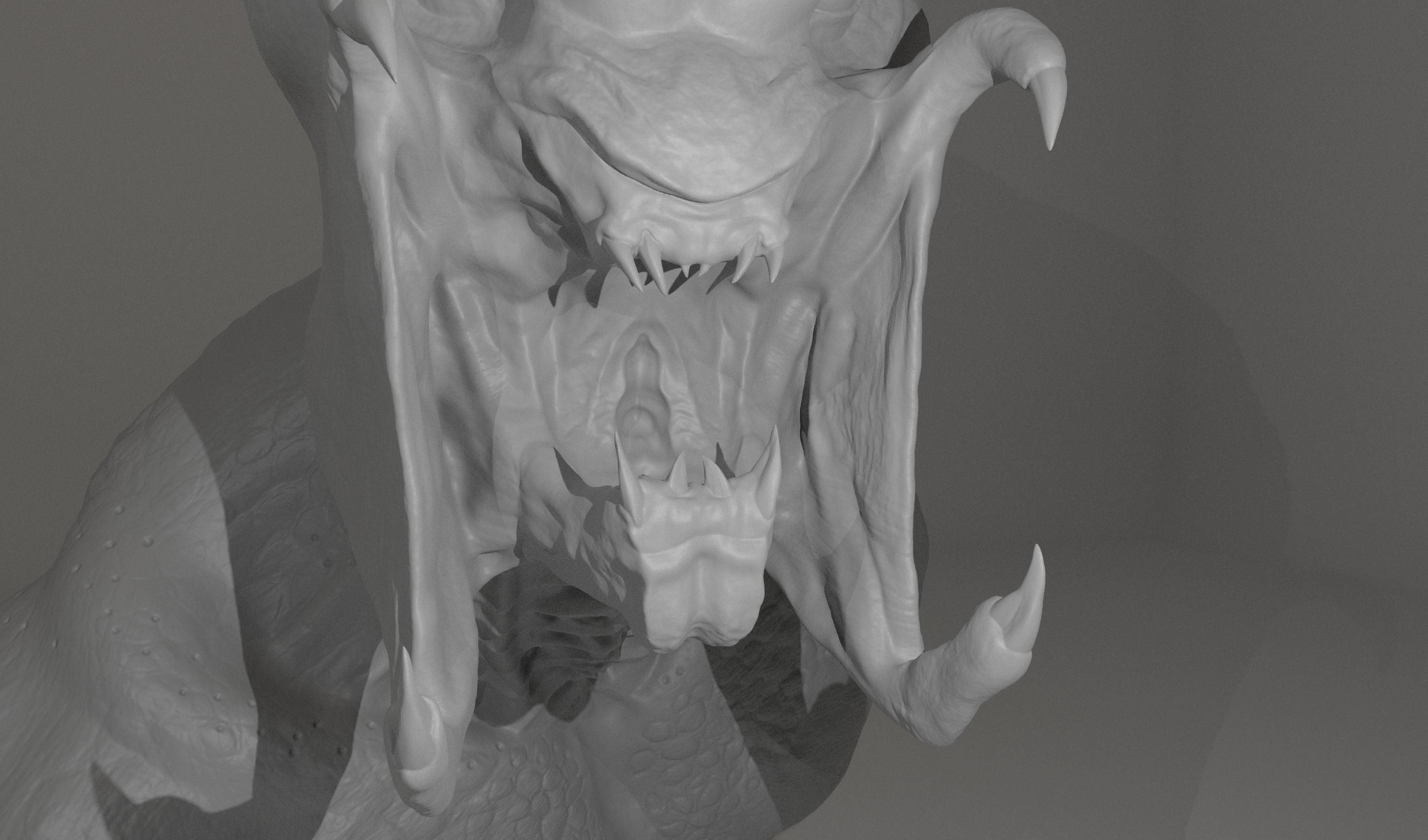 Feral Predator Life Size High Detail Bust 3D print model_2