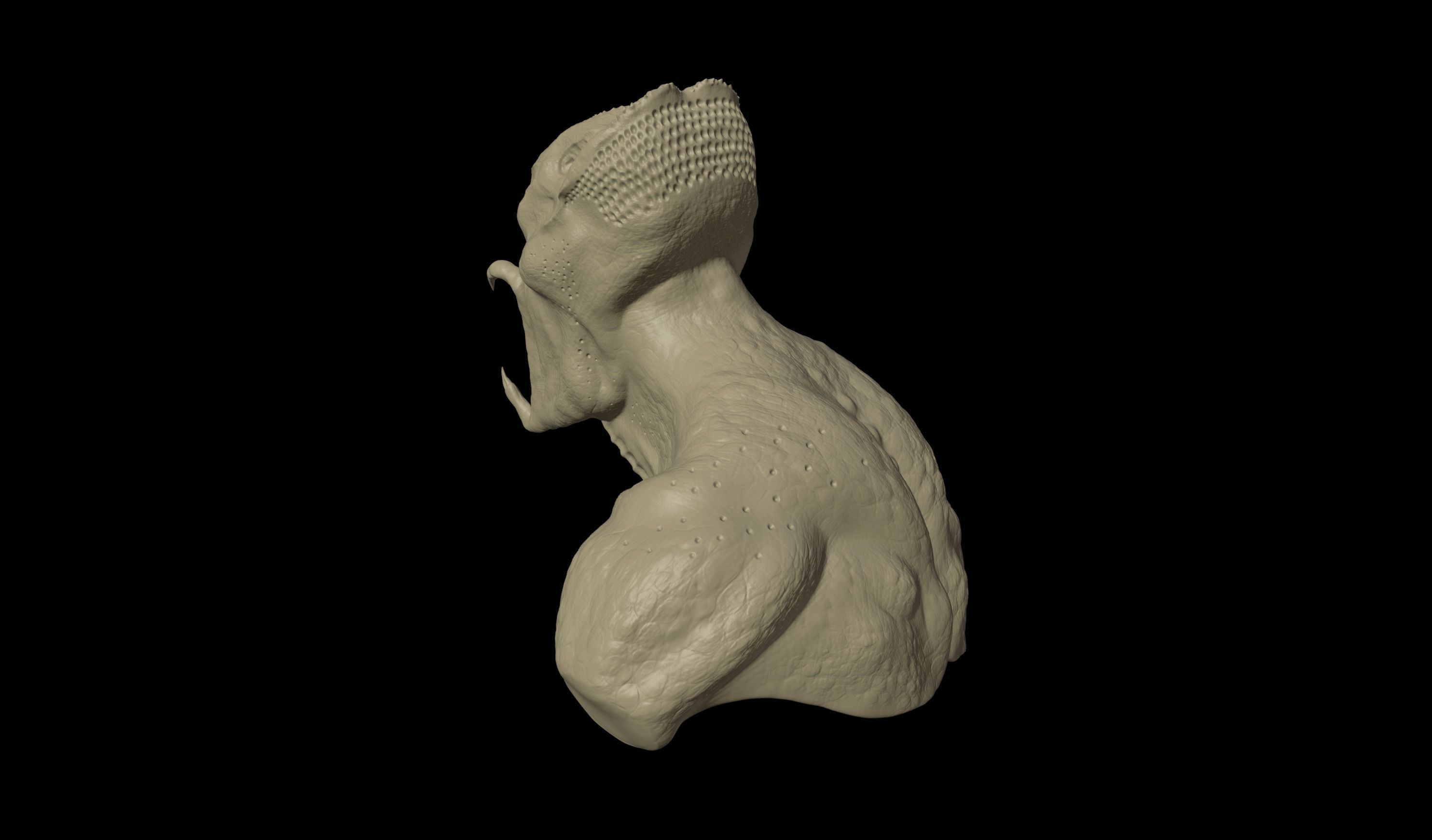 Feral Predator Life Size High Detail Bust 3D print model_11