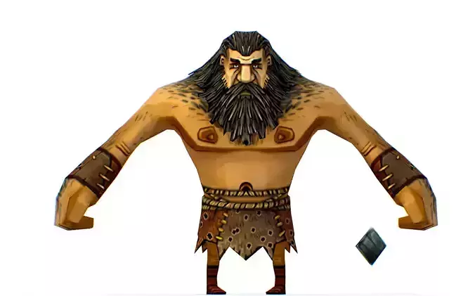 Low Poly Cartoon Creature Village Stonecutter