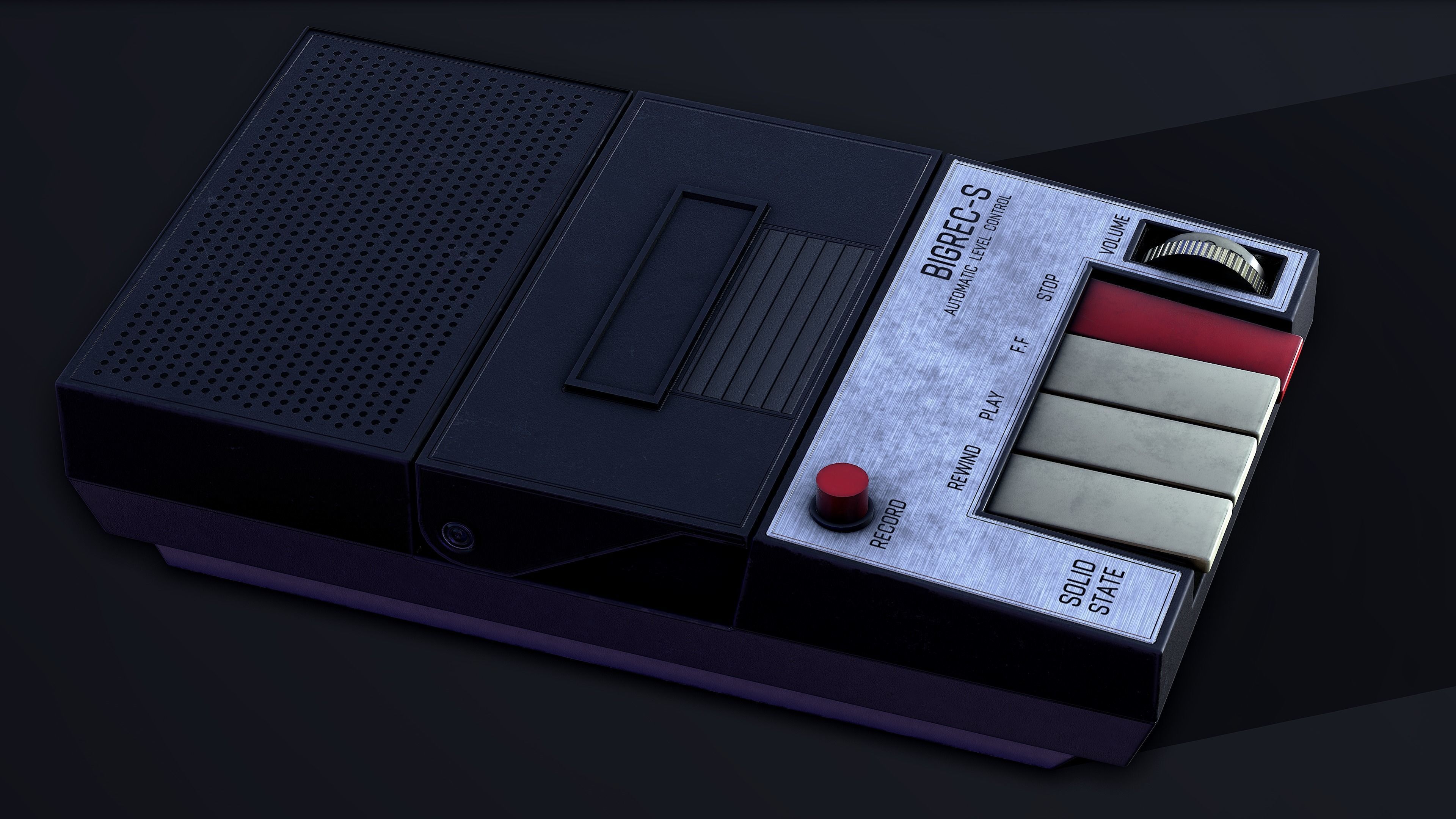 Vintage Cassette Recorder Low-poly 3D model_1