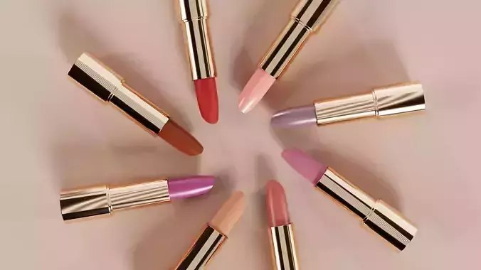 Lipstick 3 separate parts lid-pomade-base