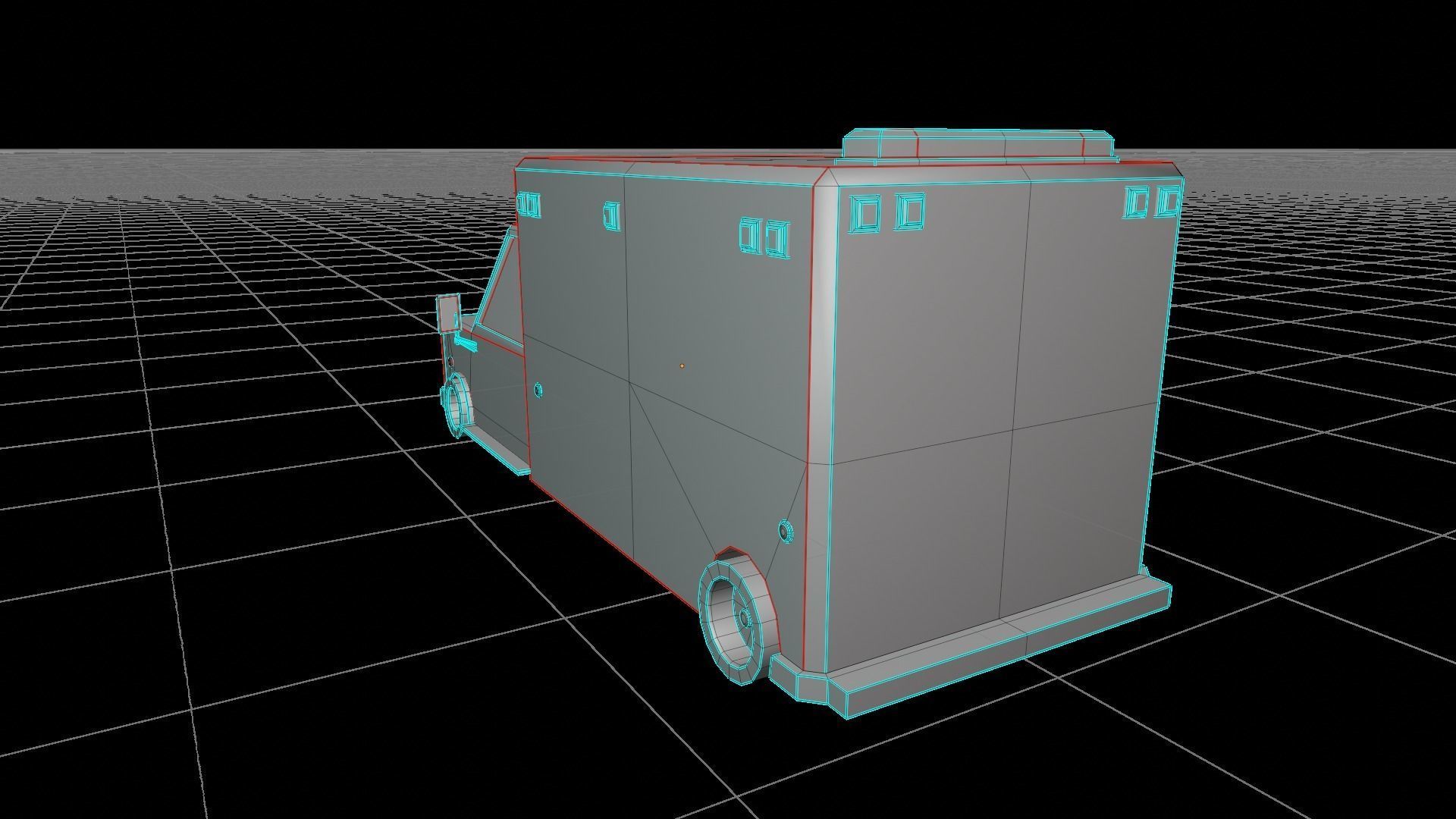 Low poly ambulance Low-poly 3D model_6