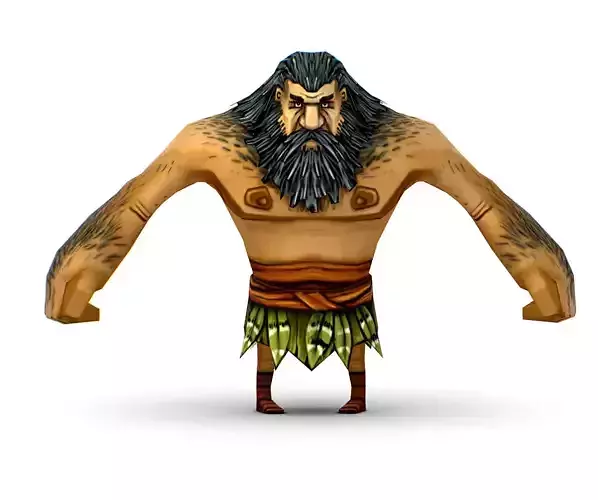 Low Poly Cartoon Creature Villager Man Low-poly 3D model
