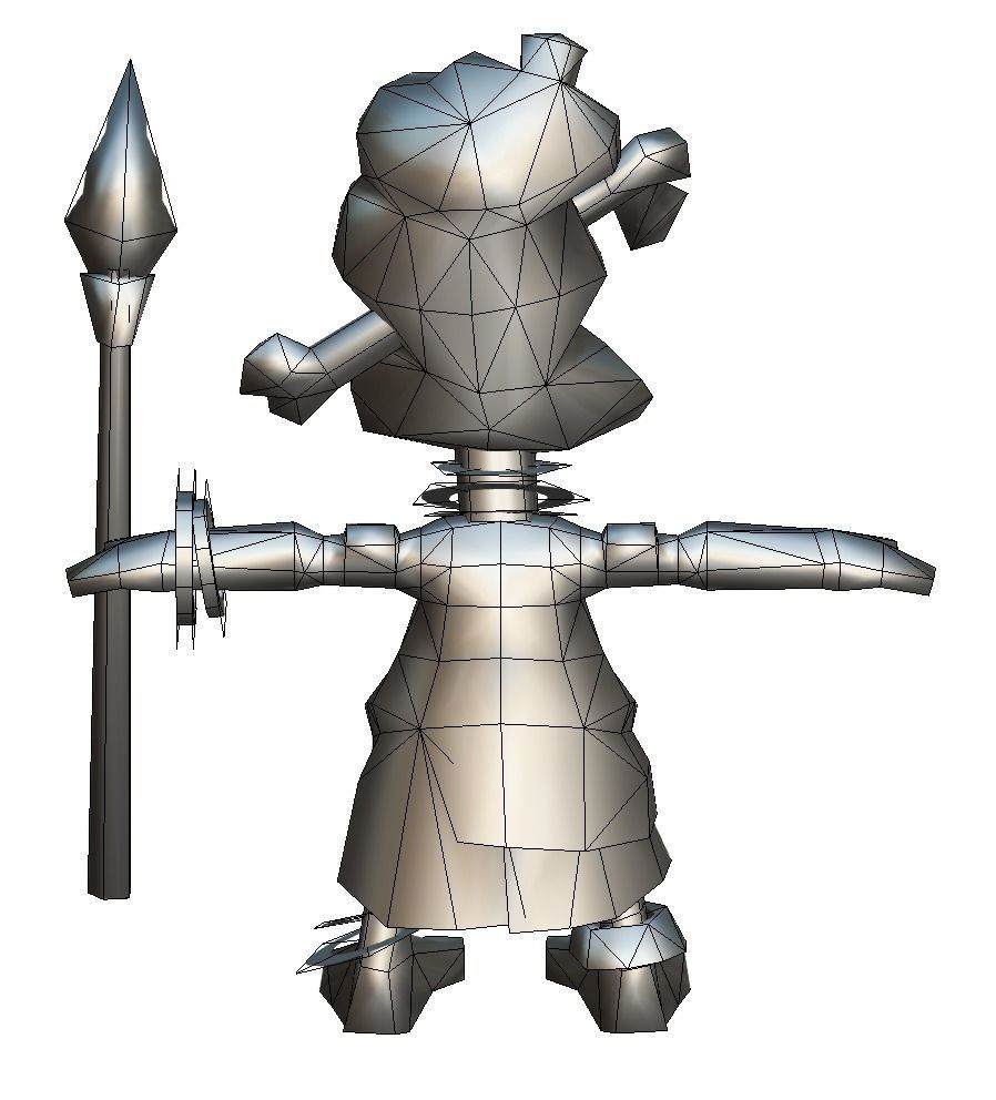 Low Poly Cartoon Creature Native Low-poly 3D model_6