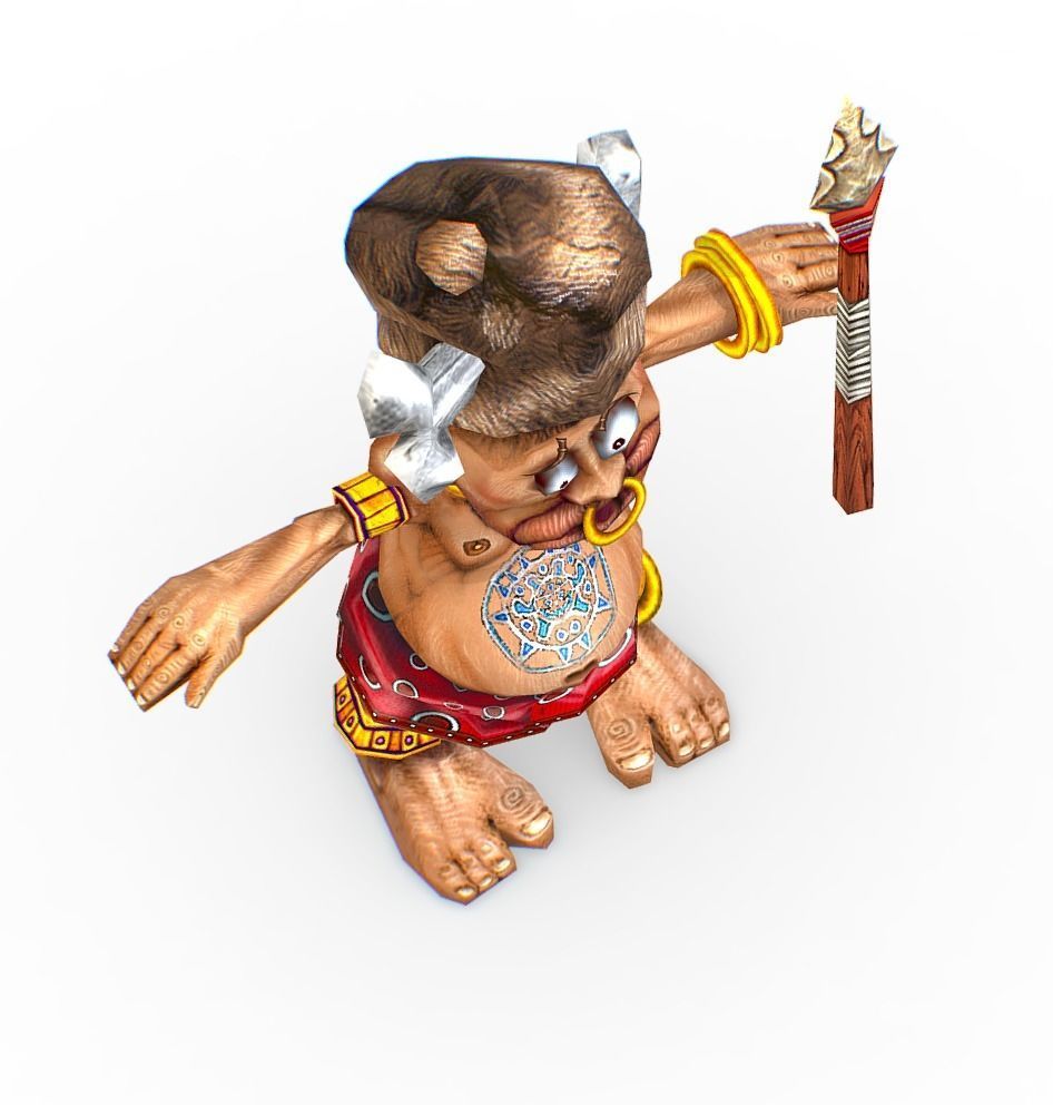 Low Poly Cartoon Creature Native Low-poly 3D model_4