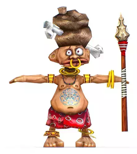 Low Poly Cartoon Creature Native