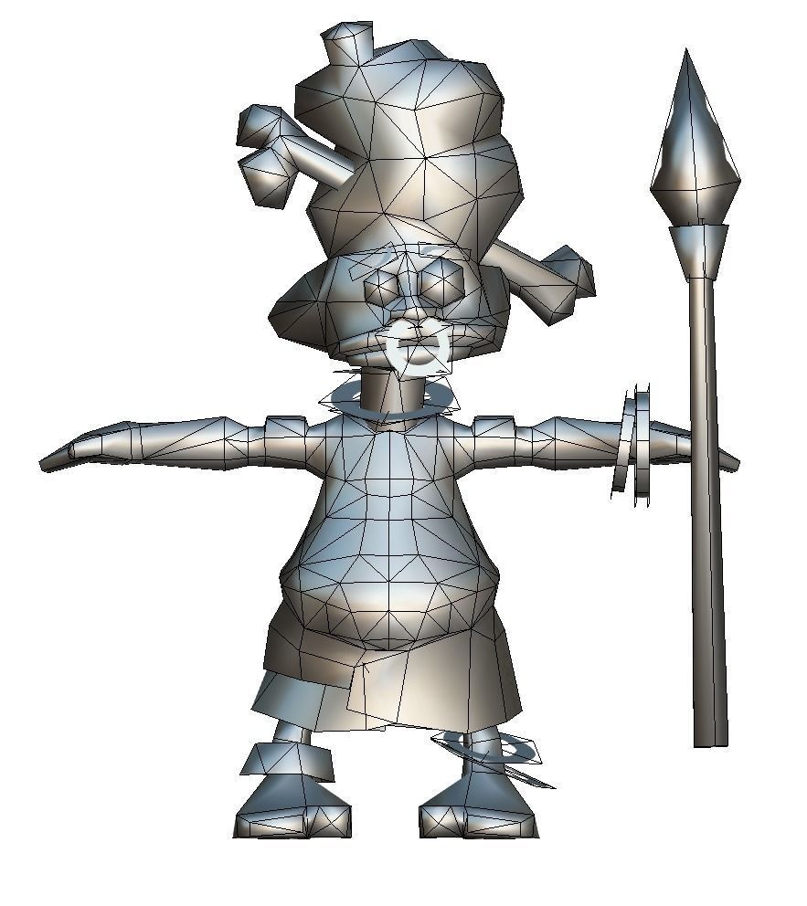 Low Poly Cartoon Creature Native Low-poly 3D model_8