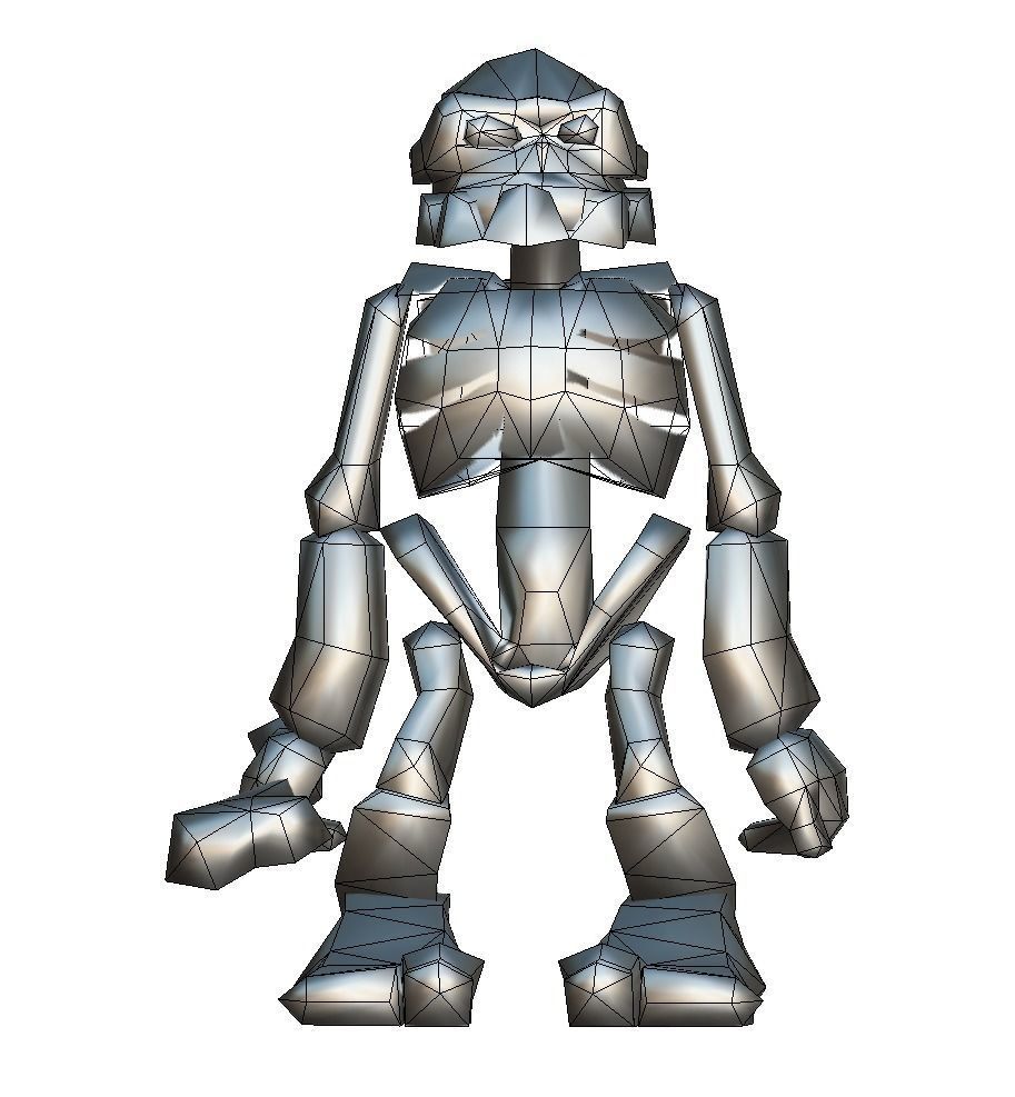 Low Poly Cartoon Creature Skeleton Low-poly 3D model_5