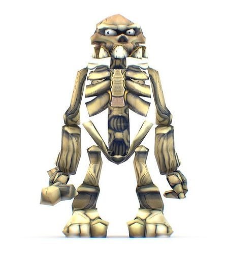 Low Poly Cartoon Creature Skeleton Low-poly 3D model