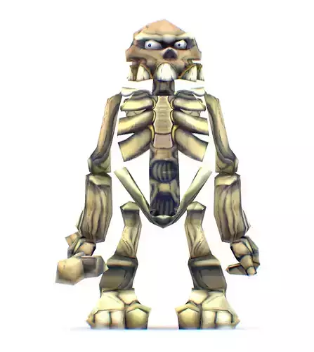 Low Poly Cartoon Creature Skeleton Low-poly 3D model