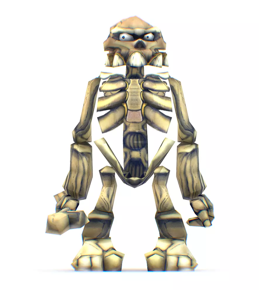 Low Poly Cartoon Creature Skeleton Low-poly 3D model_0