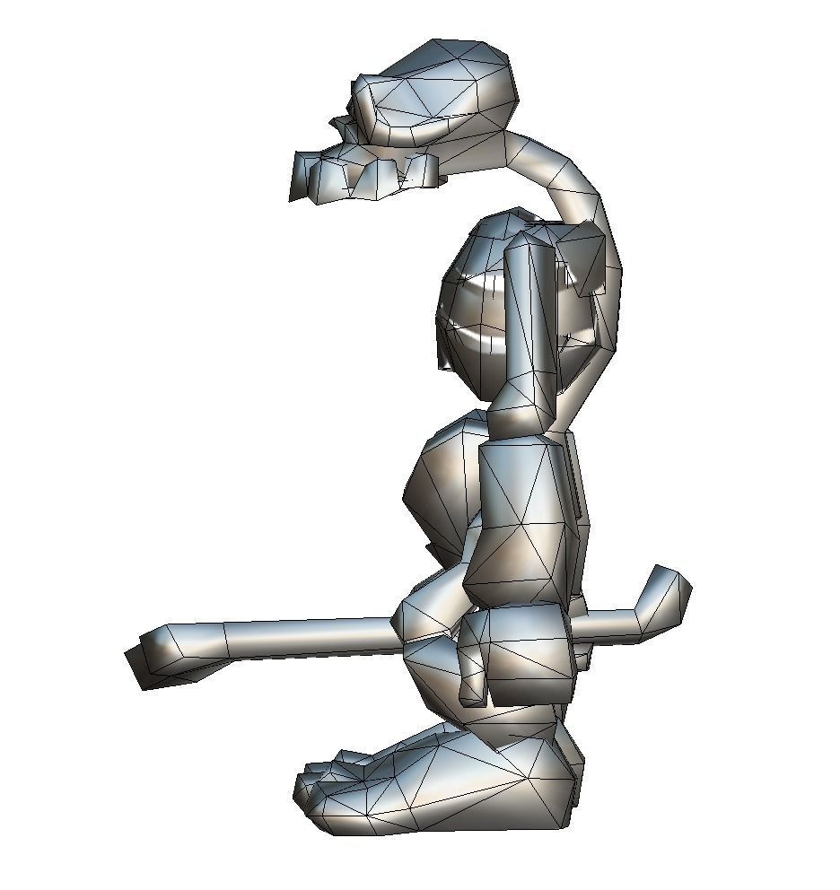 Low Poly Cartoon Creature Skeleton Low-poly 3D model_7