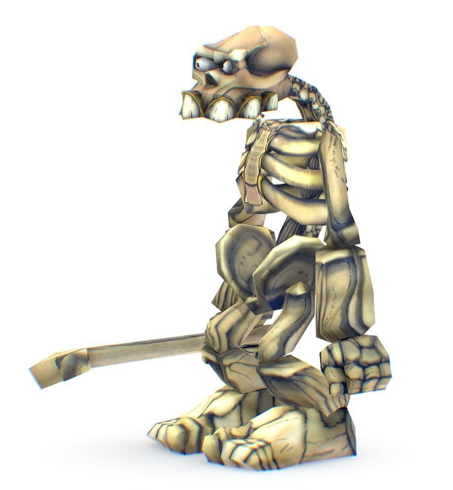 Low Poly Cartoon Creature Skeleton Low-poly 3D model_3