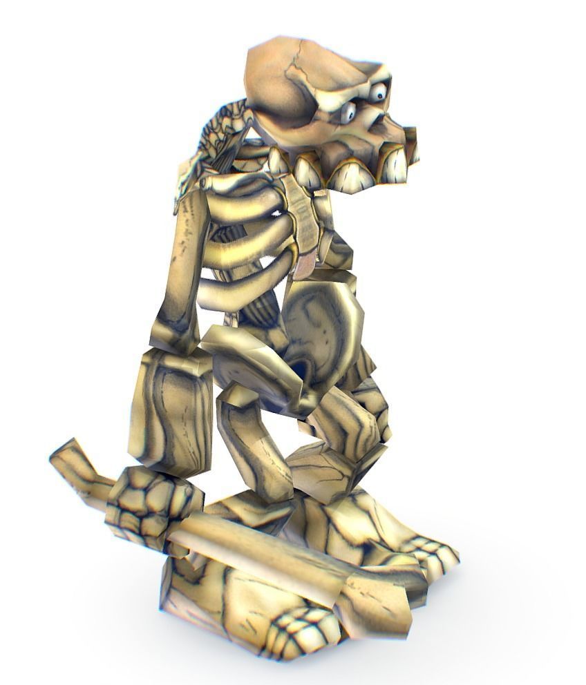 Low Poly Cartoon Creature Skeleton Low-poly 3D model_4