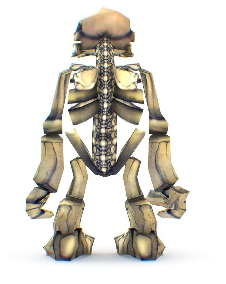 Low Poly Cartoon Creature Skeleton Low-poly 3D model_1