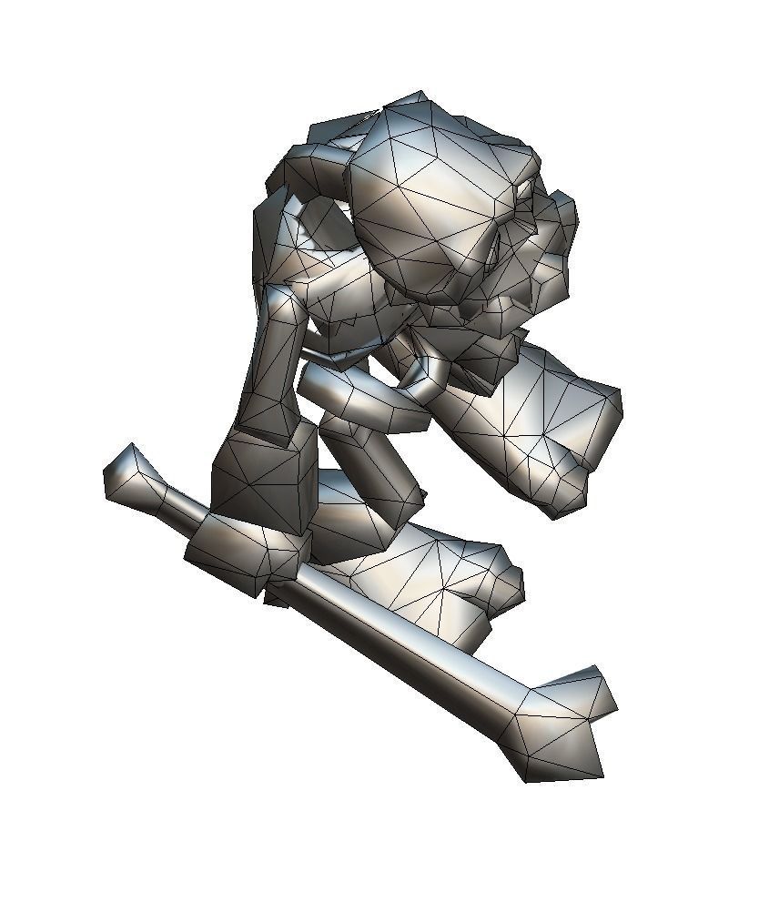 Low Poly Cartoon Creature Skeleton Low-poly 3D model_6