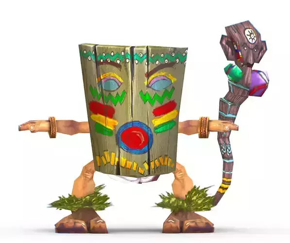 Low Poly Cartoon Creature Mask