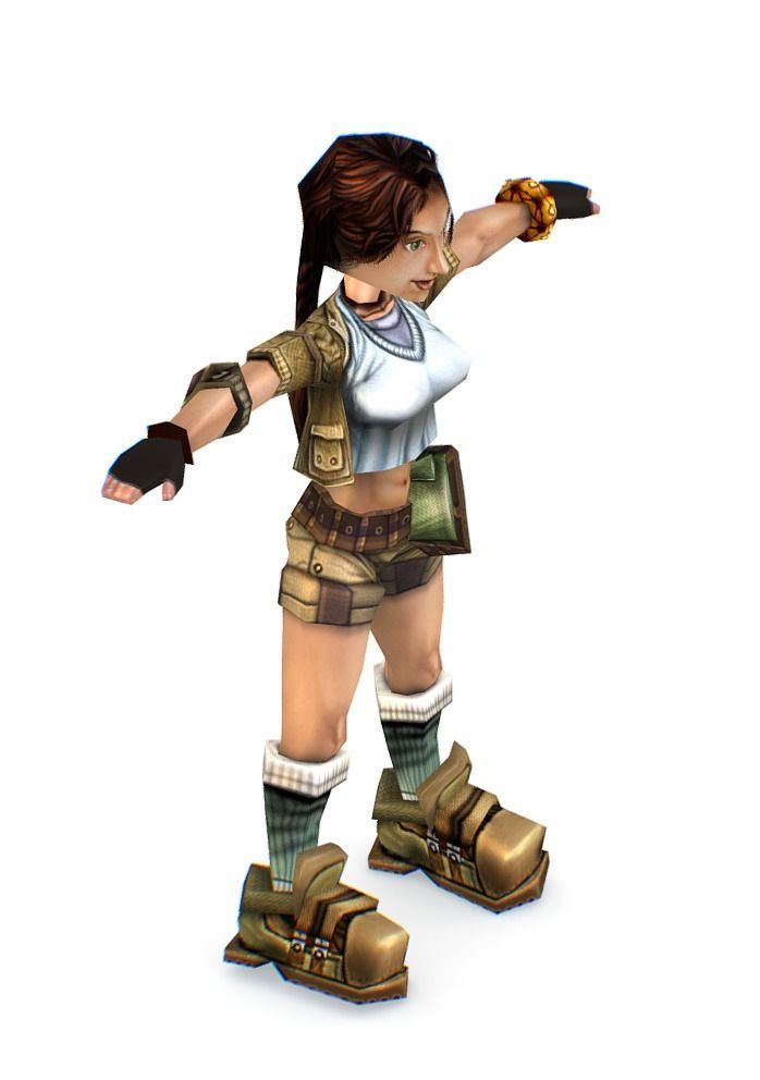 Low Poly Cartoon Creature Warrior Lara Low-poly 3D model_4