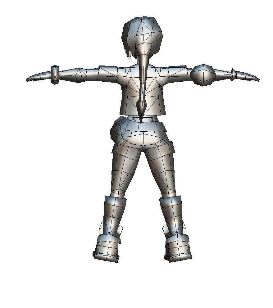 Low Poly Cartoon Creature Warrior Lara Low-poly 3D model_5