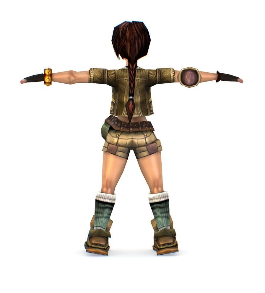 Low Poly Cartoon Creature Warrior Lara Low-poly 3D model_3