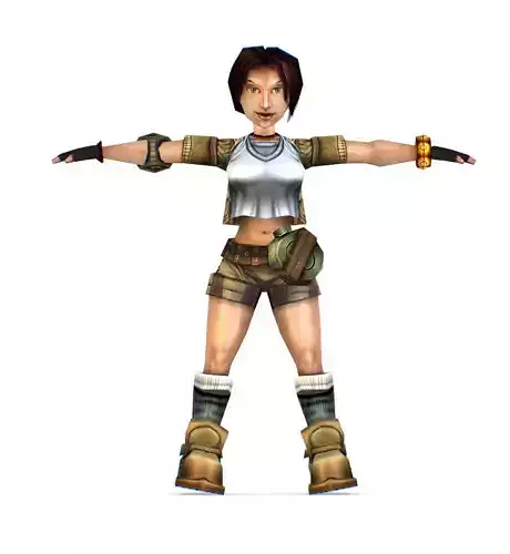 Low Poly Cartoon Creature Warrior Lara Low-poly 3D model