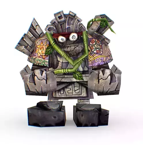 Low Poly Cartoon Creature Golem