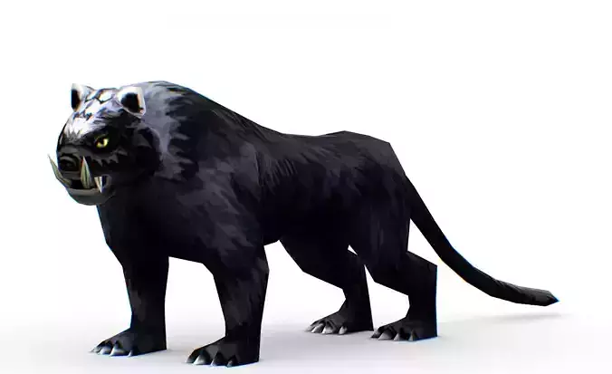 Low Poly Cartoon Creature Panther