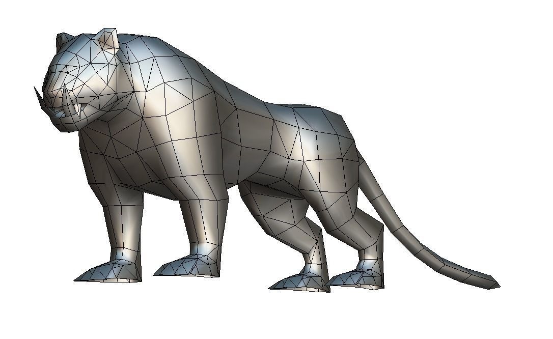 3D model Low Poly Cartoon Creature Panther VR / AR / low-poly | CGTrader