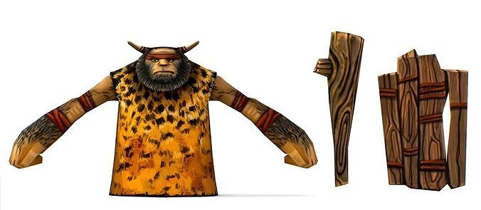 Low Poly Cartoon Creature Cave Pygmy Low-poly 3D model