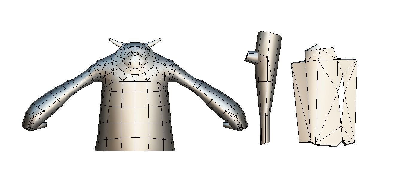 Low Poly Cartoon Creature Cave Pygmy Low-poly 3D model_1