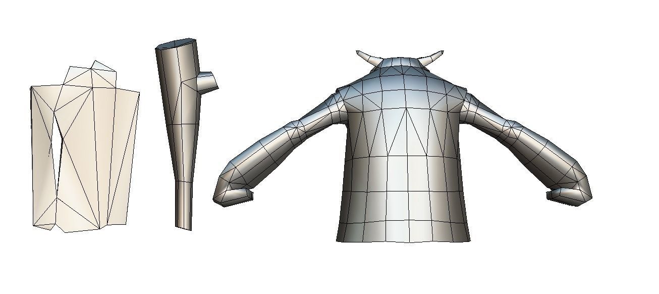 Low Poly Cartoon Creature Cave Pygmy Low-poly 3D model_5