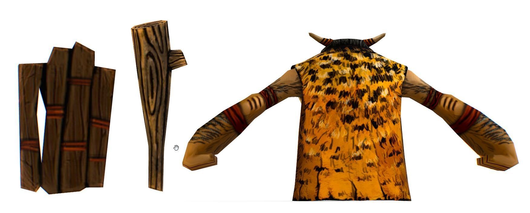 Low Poly Cartoon Creature Cave Pygmy Low-poly 3D model_4