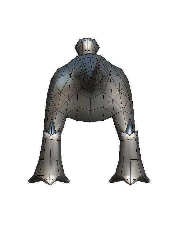 Low Poly Cartoon Creature Dino WhiteTava Low-poly 3D model_6