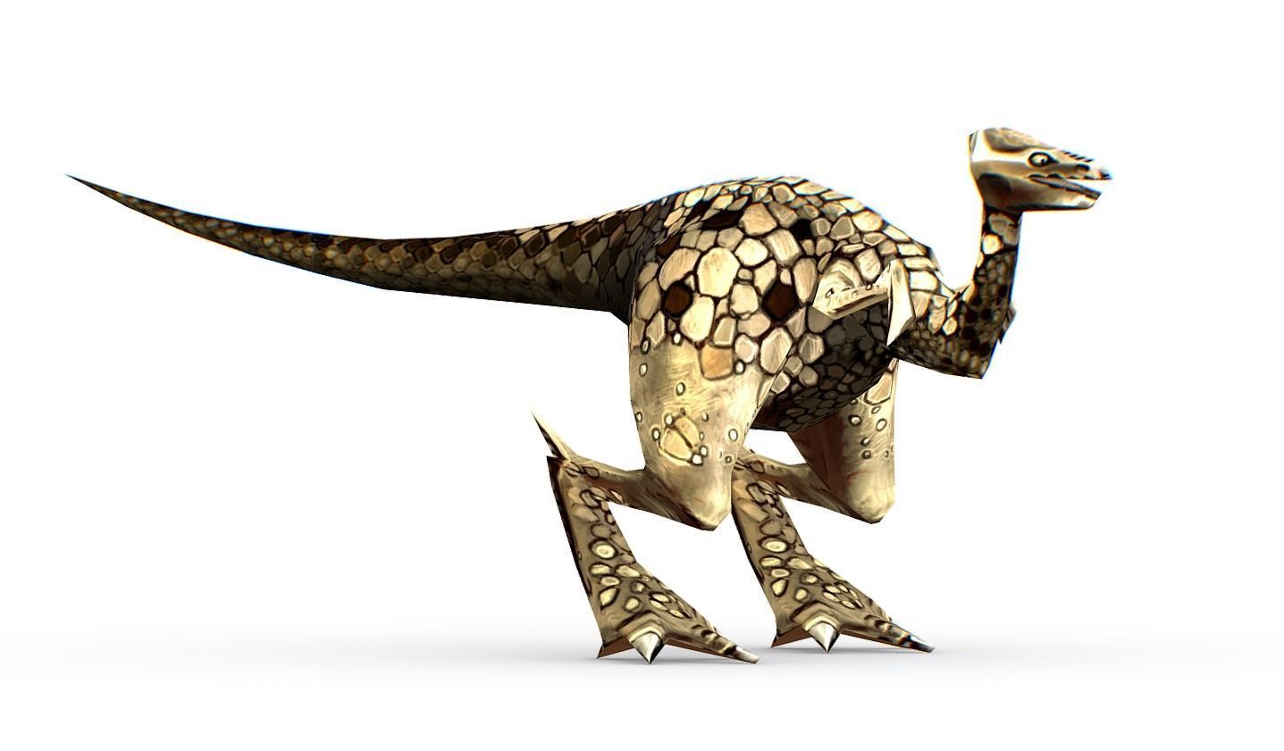 Low Poly Cartoon Creature Dino WhiteTava Low-poly 3D model_1