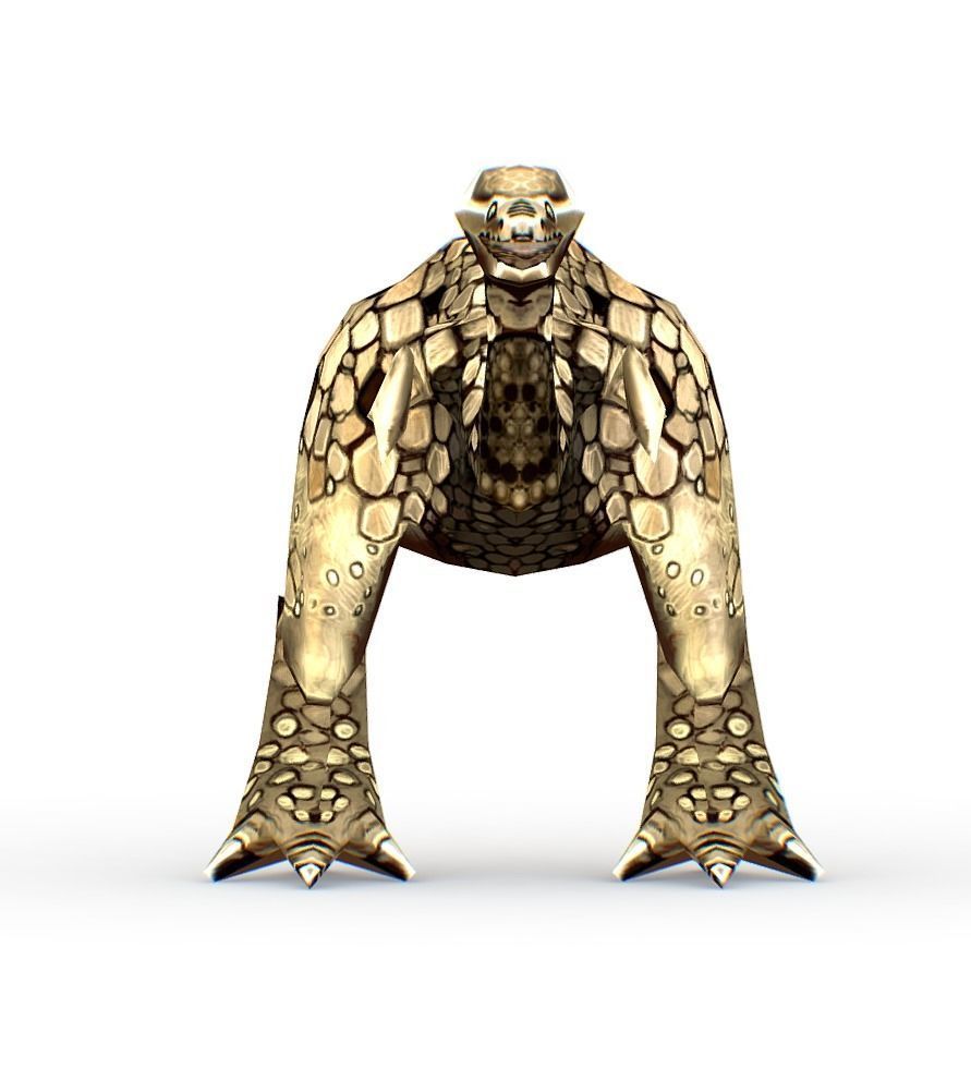 Low Poly Cartoon Creature Dino WhiteTava Low-poly 3D model_2