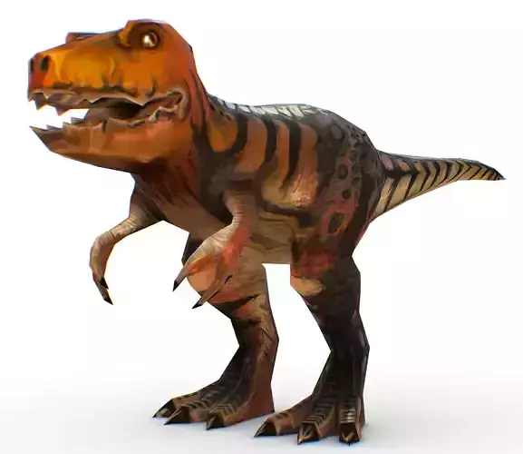 Lowpoly Cartoon Character Dino Strut Low-poly 3D model