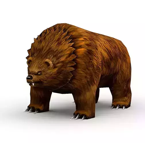 Lowpoly Cartoon Character Bear Low-poly 3D model