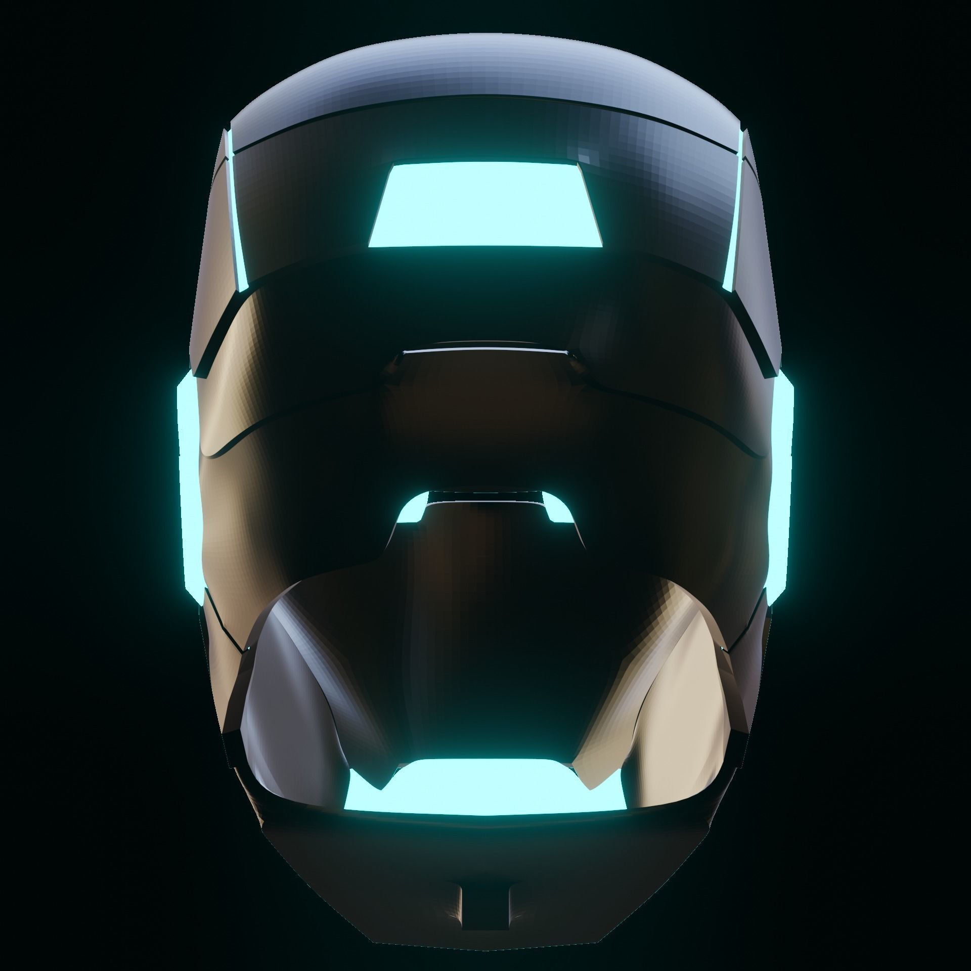 Tron Iron man helmet Free 3D print model_3