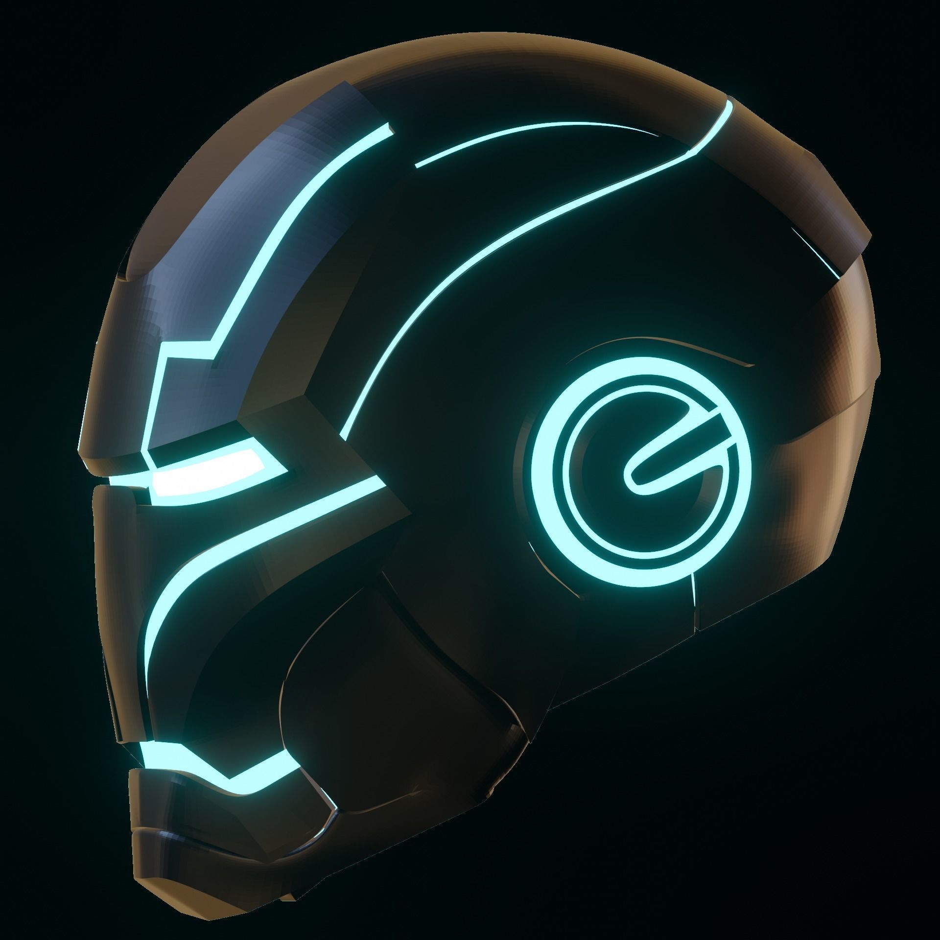 Tron Iron man helmet Free 3D print model_4