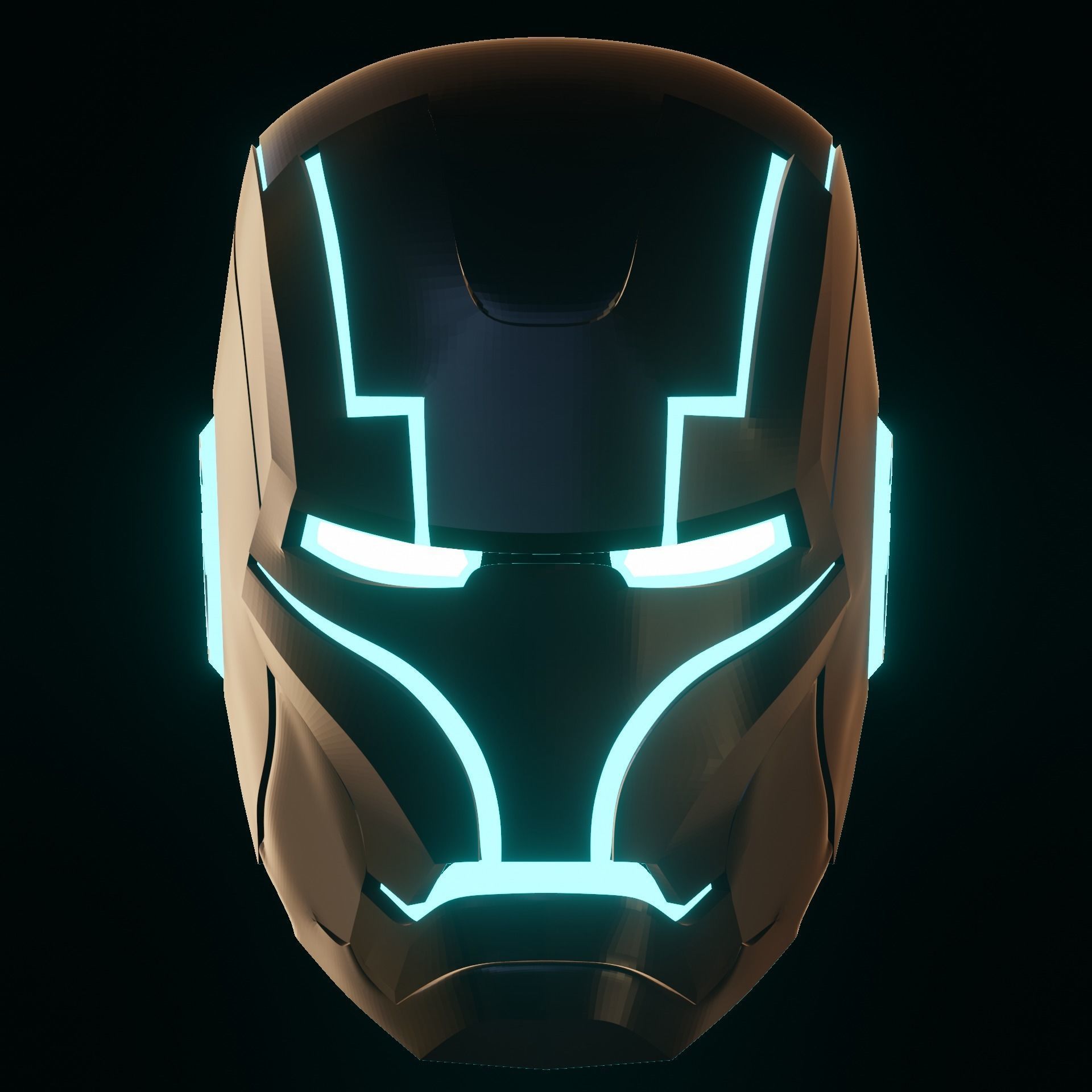 Tron Iron man helmet Free 3D print model_1