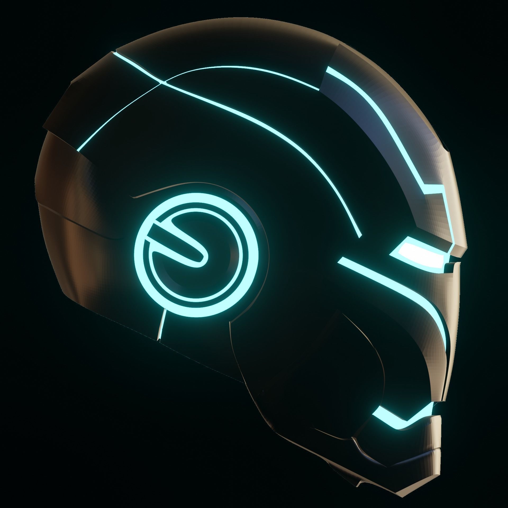 Tron Iron man helmet Free 3D print model_2